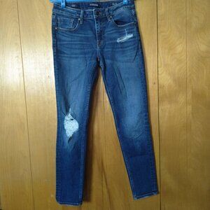 Vigoss Women's Size 27 x 28 Classic Fit Denim Distressed Skinny Jeans Casual